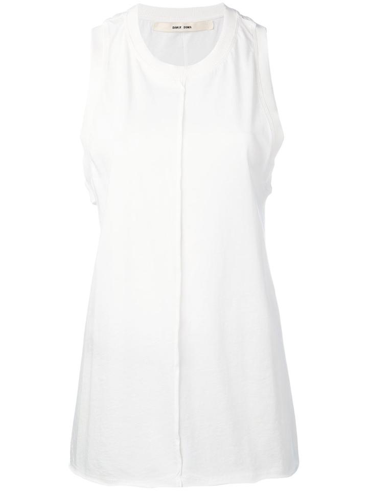 Damir Doma - Ribbed Detail Tank - Women - Cotton/polyester - S, Nude/neutrals, Cotton/polyester