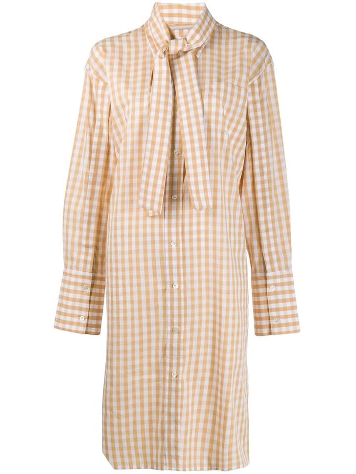 Jw Anderson Checked Shirt Dress - Neutrals