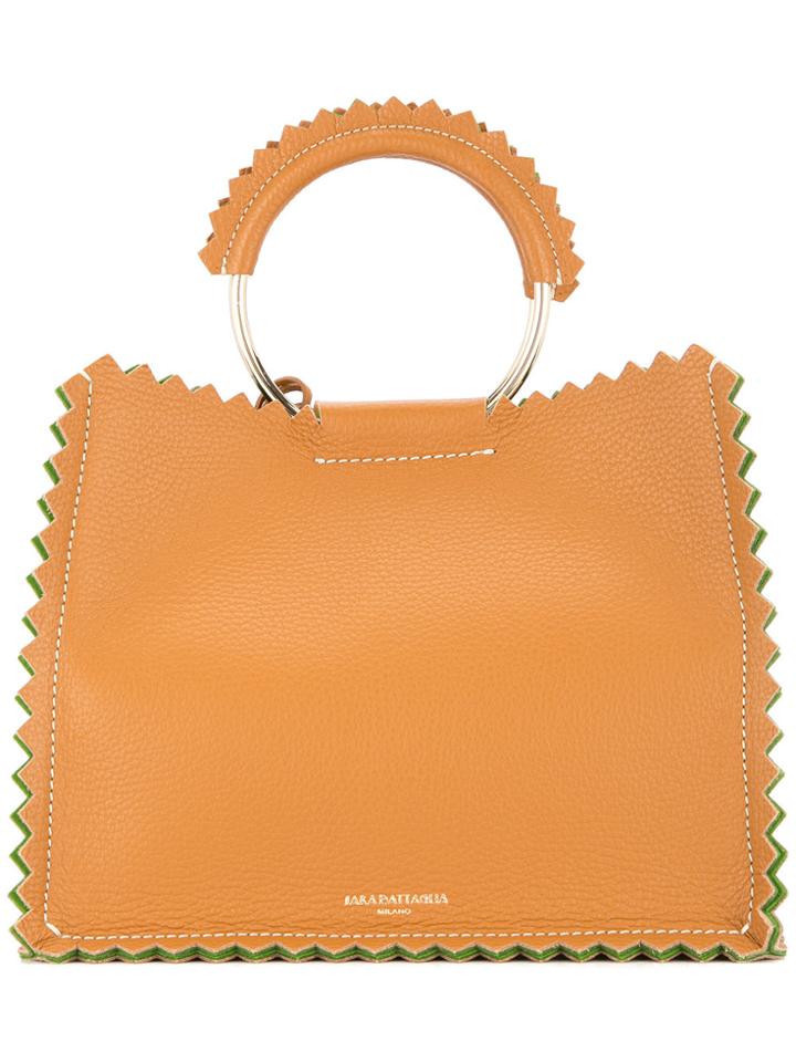 Sara Battaglia Helen O-ring Handle Tote Bag - Brown