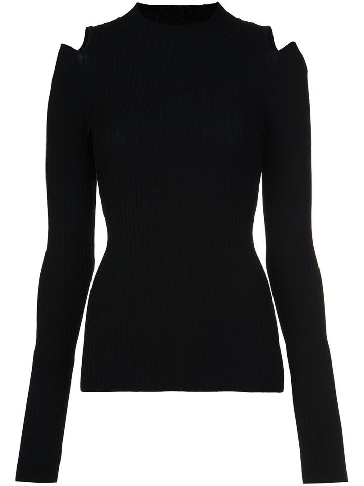 Live The Process Cold Shoulder Top, Women's, Size: Small, Black, Viscose/pbt Elite