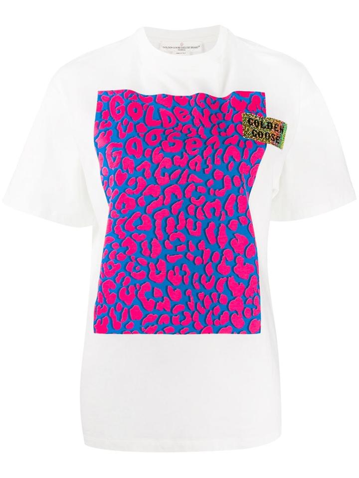 Golden Goose Leopard Panel T-shirt - White