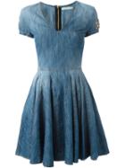 Amen Flared Denim Dress, Women's, Size: 44, Blue, Cotton/pvc/polyester