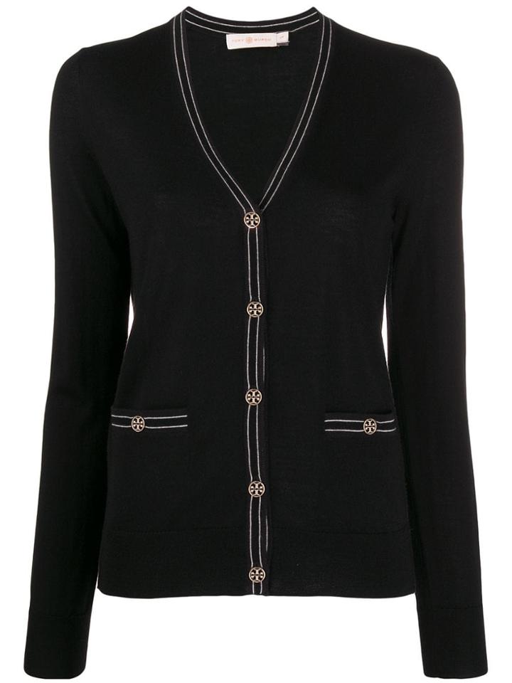 Tory Burch Long Sleeve Cardigan - Black
