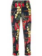 P.a.r.o.s.h. - Printed Trousers - Women - Silk/spandex/elastane - M, Blue, Silk/spandex/elastane