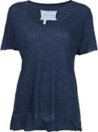 Greg Lauren Slouchy Crew Neck T-shirt, Women's, Size: 2, Blue, Cotton