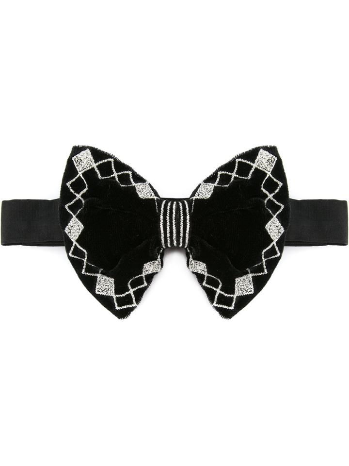Jupe By Jackie Embroidered Bow Tie - Black