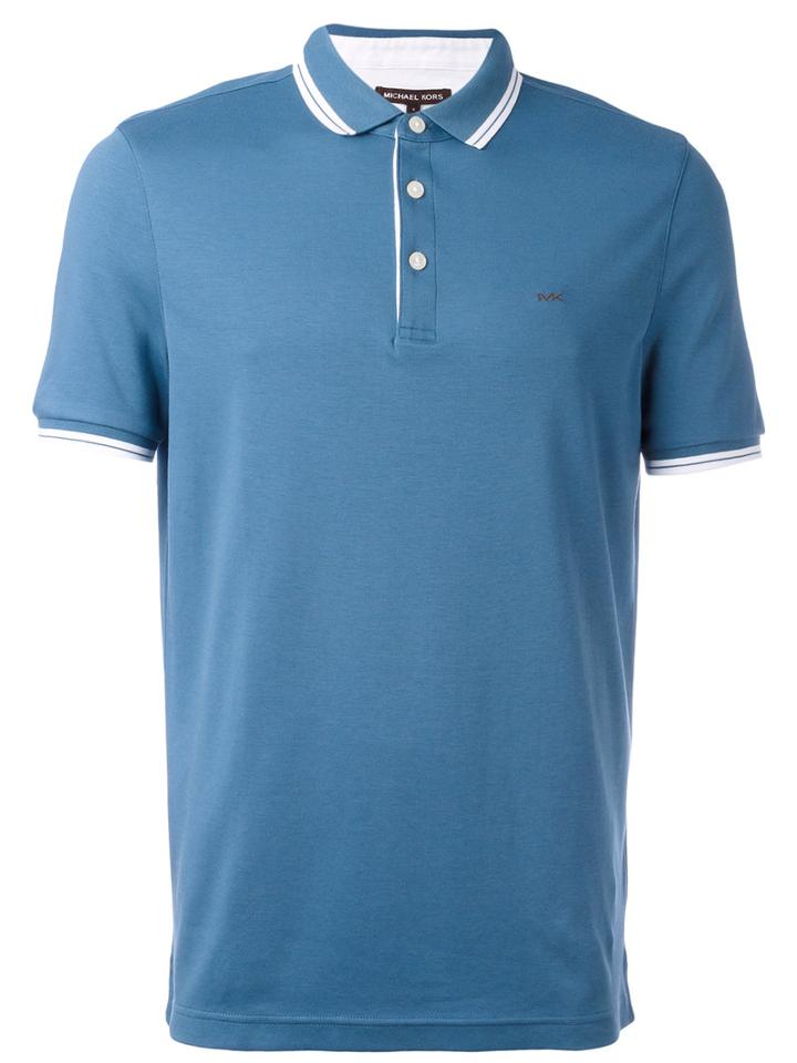 Michael Kors Contrast Trim Polo Top, Men's, Size: Xl, Blue, Cotton