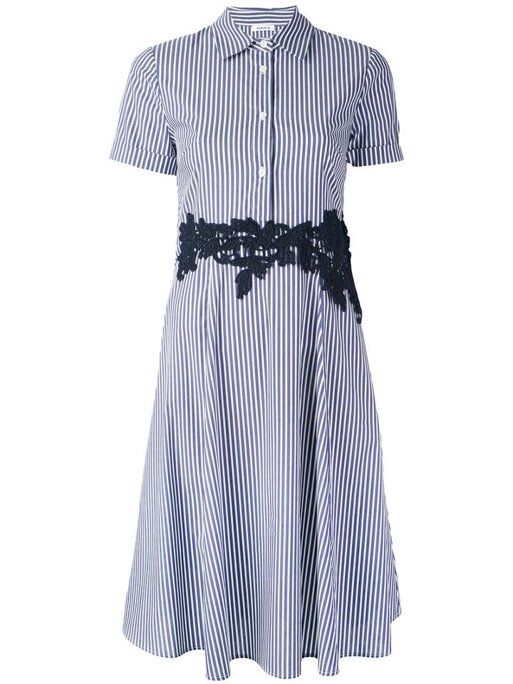 P.a.r.o.s.h. - Striped Lace Detail Dress - Women - Cotton/polyamide/spandex/elastane - M, Women's, Blue, Cotton/polyamide/spandex/elastane