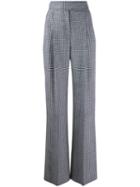 Alexander Mcqueen Check High-waisted Trousers - Black