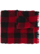 Woolrich Checkered Fringed Scarf