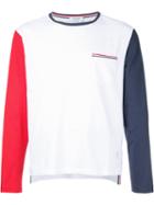 Thom Browne Colourblock T-shirt, Men's, Size: 2, White, Cotton