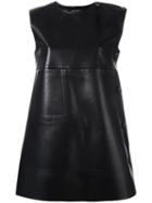 Cédric Charlier Leather Effect Shift Dress, Women's, Size: 40, Black, Polyester