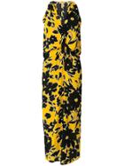 Michael Kors Floral Print V-neck Dress - Black