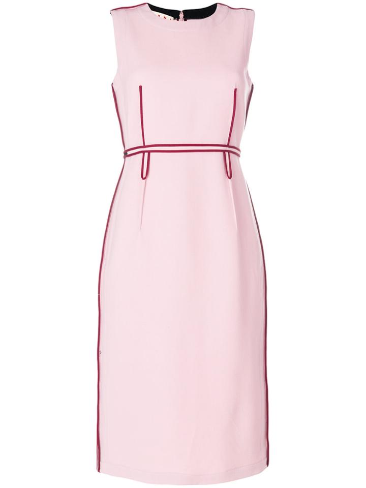 Marni Contrast Trim Sheath Dress - Pink & Purple
