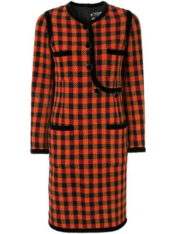 Chanel Pre-owned Cc Logos Long Sleeve One Piece - Orange