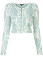 Sophie Theallet - Cropped Zip Jacket - Women - Silk/polyamide/polyester - M, Green, Silk/polyamide/polyester