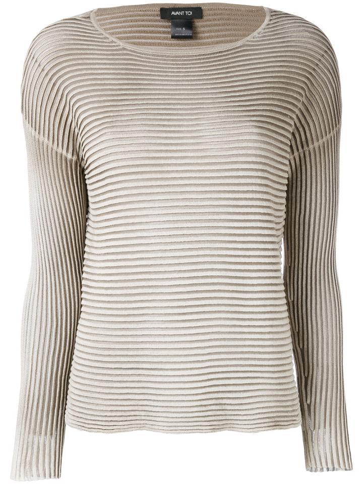 Avant Toi - Ribbed Knit Jumper - Women - Silk - M, Grey, Silk