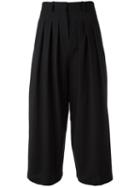 Mcq Alexander Mcqueen Pleated Culottes, Women's, Size: 38, Black, Spandex/elastane/virgin Wool