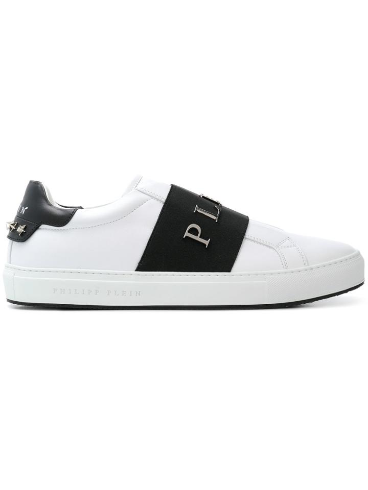 Philipp Plein Front Logo Low Top Sneakers - White