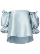 Sachin & Babi Lettie Satin Off-the-shoulder Top - Blue