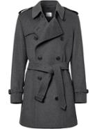 Burberry Double Breasted Trench Coat - Grey
