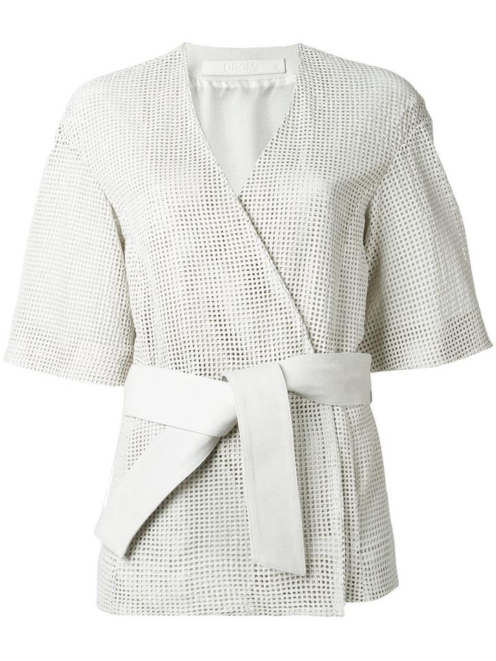 Drome - Belted Kimono - Women - Leather/cupro - Xl, White, Leather/cupro