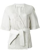 Drome - Belted Kimono - Women - Leather/cupro - Xl, White, Leather/cupro