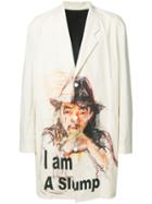 Yohji Yamamoto Three Button Printed Jacket, Men's, Size: 3, White, Cotton/silk