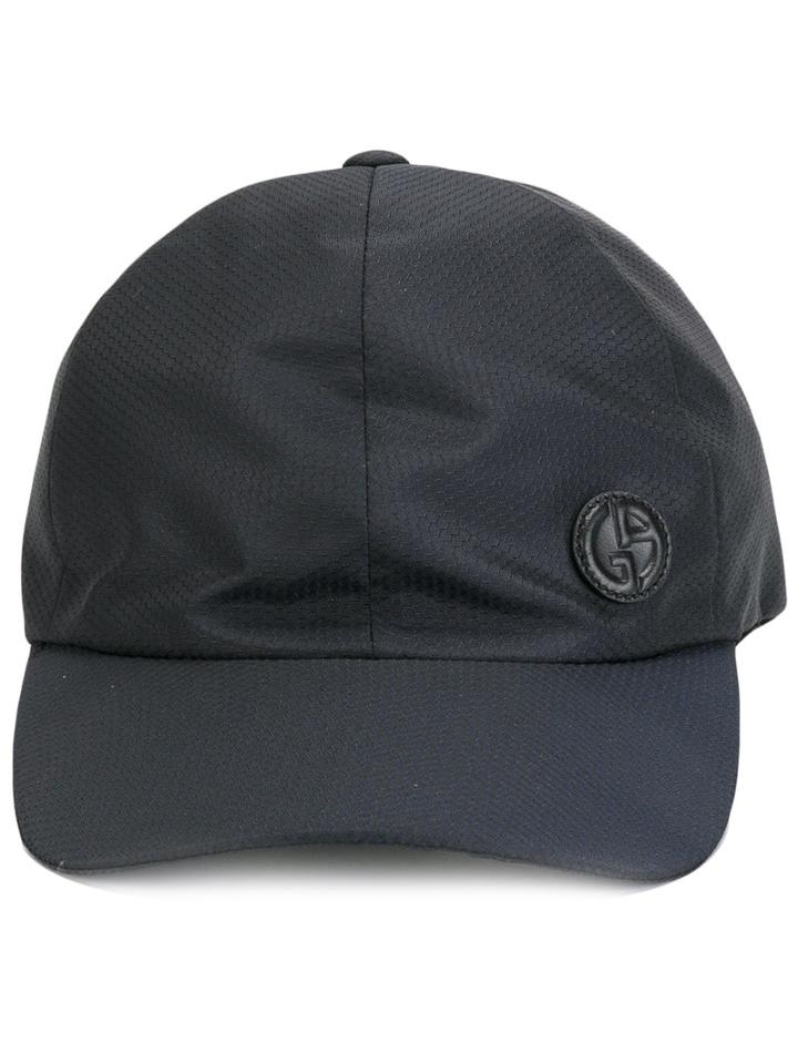 Giorgio Armani Hard Visor Logo Cap, Men's, Size: 58, Blue, Polyester/cotton