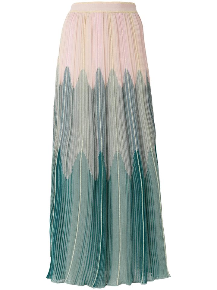 M Missoni Ombré-effect Knitted Maxi Skirt - Green