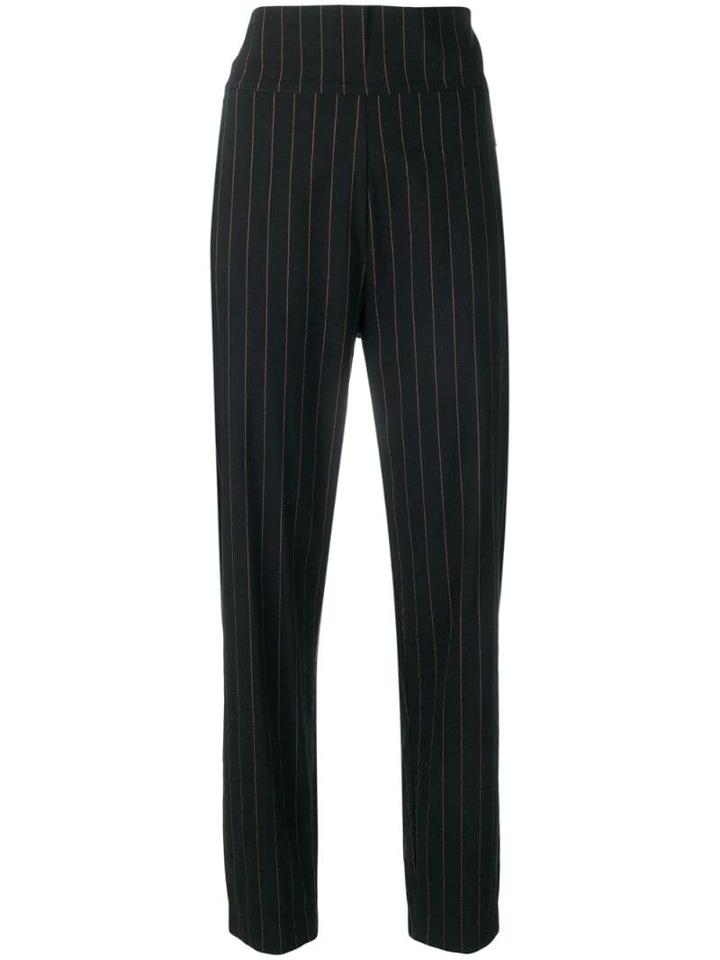Romeo Gigli Pre-owned 1990's Pinstripe High-rise Trousers - Black