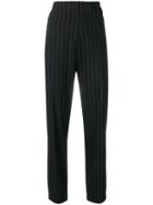Romeo Gigli Pre-owned 1990's Pinstripe High-rise Trousers - Black