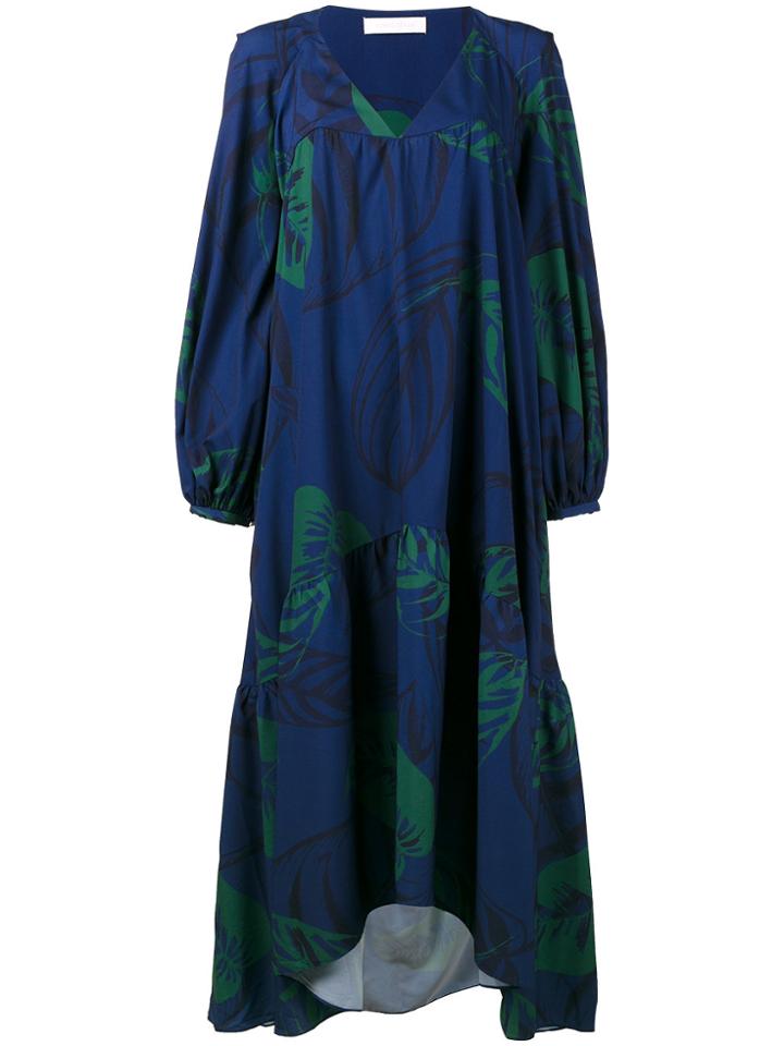 Borgo De Nor Matilde Printed Asymmetric Dress - Blue