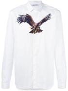Neil Barrett Eagle Print Shirt, Men's, Size: 41, White, Cotton