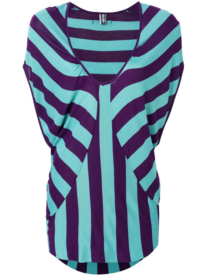 Jean Paul Gaultier Vintage Striped V-neck Top - Green