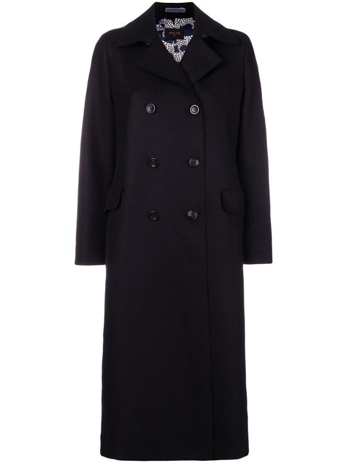 Paltò Long Double Breasted Coat - Black