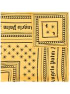 Palm Angels Geometric Print Scarf, Men's, Yellow/orange, Silk