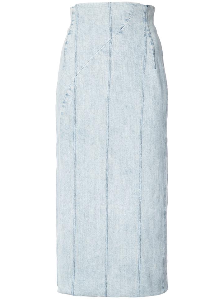 Adam Lippes High Waist Denim Skirt - Blue