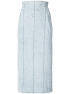 Adam Lippes High Waist Denim Skirt - Blue