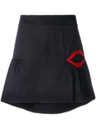 Vivetta Embroidered Lips A-line Skirt - Black