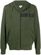 Woolrich Front Logo Patch Zipped Hoodie - Green