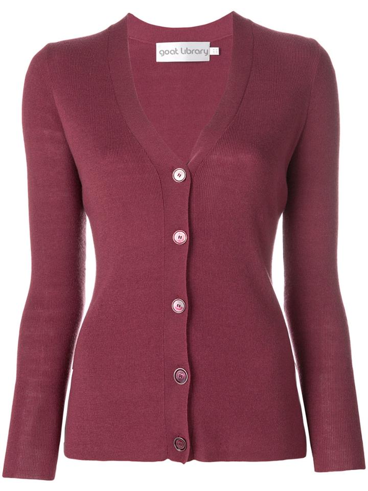 Goat V-neck Fellow Cardigan - Pink & Purple
