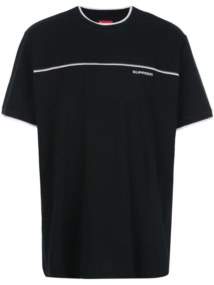 Supreme Contrast Yoke Pique Top - Black