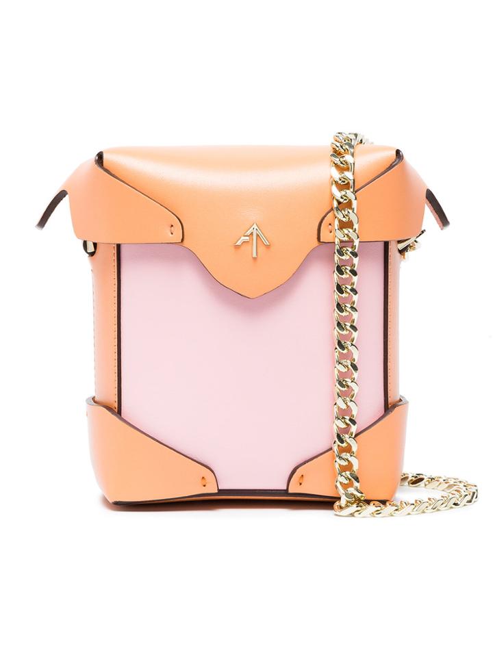 Manu Atelier Orange And Pink Pristine Micro Leather Bag - Yellow &
