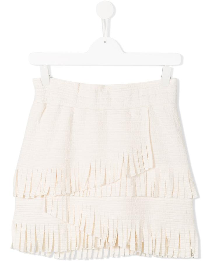 Une Fille Frayed Skirt, Girl's, Size: 14 Yrs, White