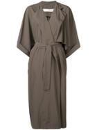Isabel Benenato Light Belted Parka - Grey