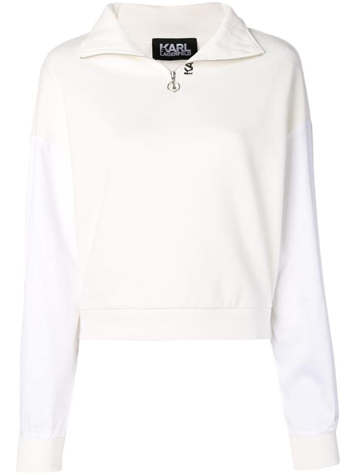 Karl Lagerfeld Zip Neck Sweatshirt - White