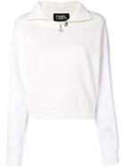 Karl Lagerfeld Zip Neck Sweatshirt - White