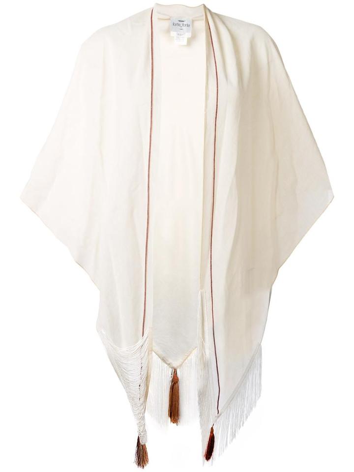 Forte Forte Fringed Scarf, Women's, White, Linen/flax/virgin Wool/cotton