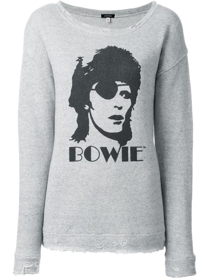 R13 Bowie Print Sweatshirt, Women's, Size: Xs, Grey, Cotton
